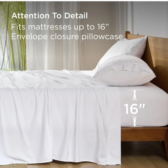 Bedsure Hotel Luxury King Sheet Set, Cooling Sheets, Rayon Derived from Bamboo. - Picture 4 of 8